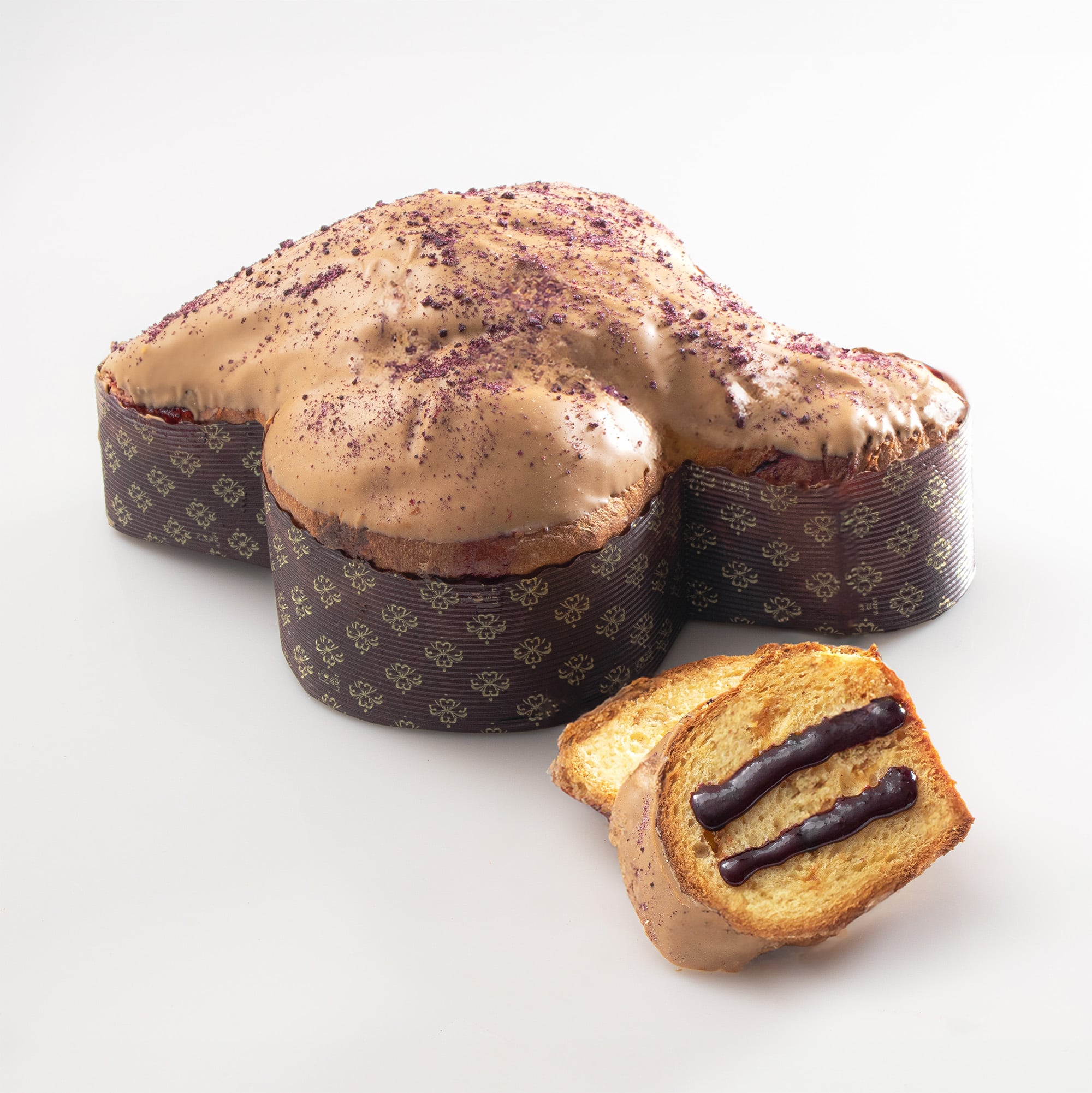 Colomba al caramello e mirtillo 